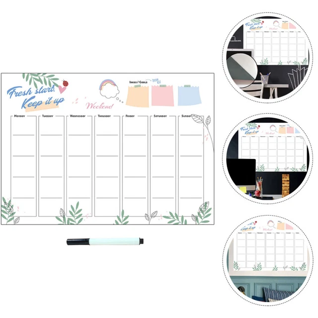Calendario Magnetico Settimanale Per Frigo - Cancellabile, Con Pennarelli E Cancellino - Foto 6