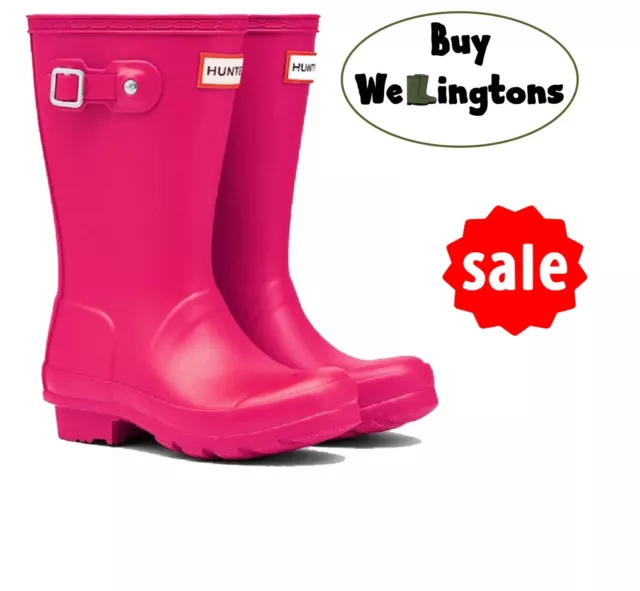 Bright pink hunter wellies online