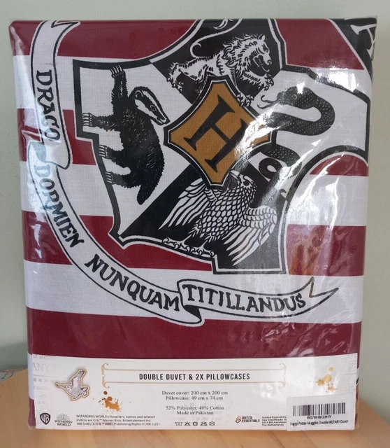 Set copripiumone doppio babbani Harry Potter biancheria da letto nuovo