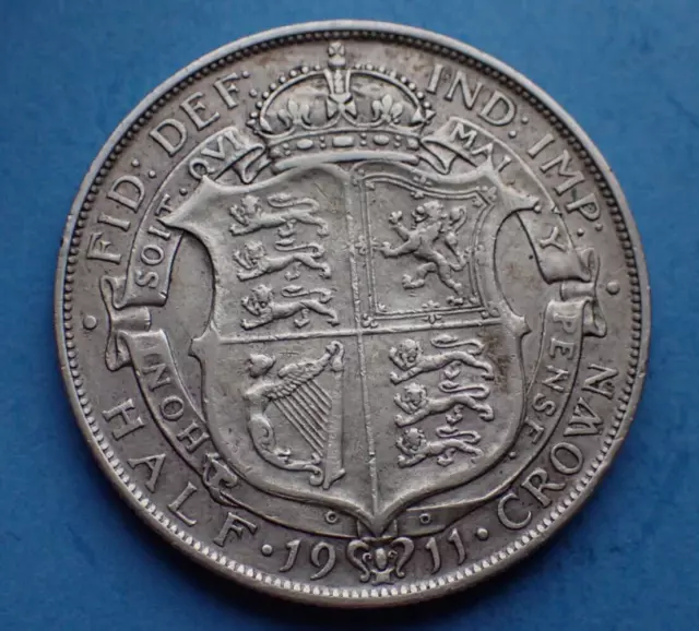 1911 Half Crown, George V, 0.925 silver, as shown.