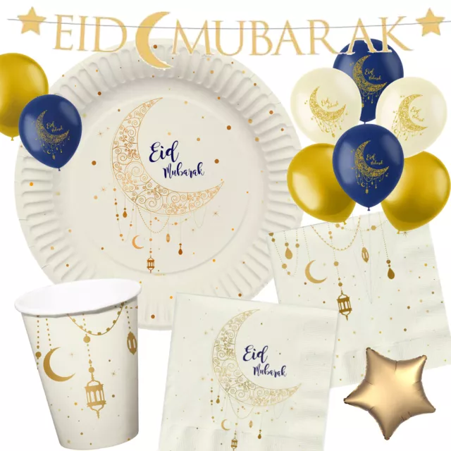 EID MUBARAK - Ramadan Geschirr Deko Zuckerfest Islamisches Fest Gold  Dekoration EUR 3,89 - PicClick DE