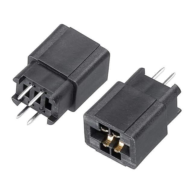Scheda Bordo Connettore Nero Presa Destra Angolo 4 Pin 2.54mm Passo 2pz