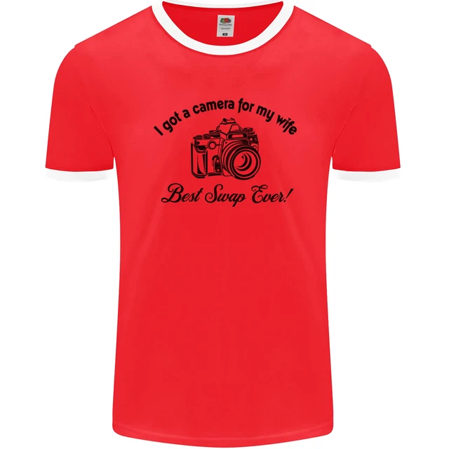 T-shirt Ringer fotocamera per mia moglie fotografo fotografia uomo fotoL