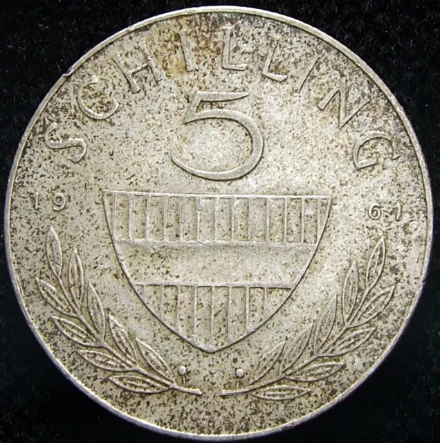 1961 Austria 5 Schilling Silver Coin