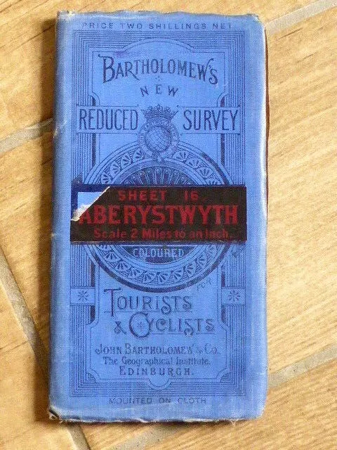 BARTHOLOMEW'S NEW REDUCED SURVEY for Tourists & Cyclists Aberystwyth (1904-1920)