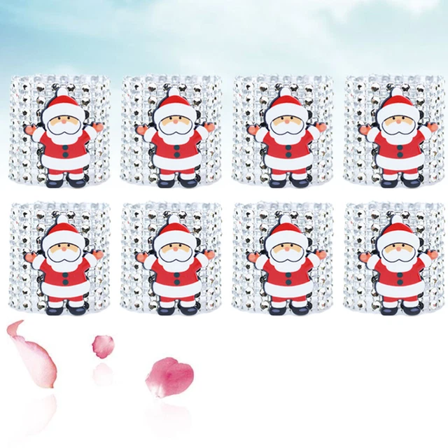 12 piezas hebilla de servilleta de metal accesorios de fiesta de Navidad