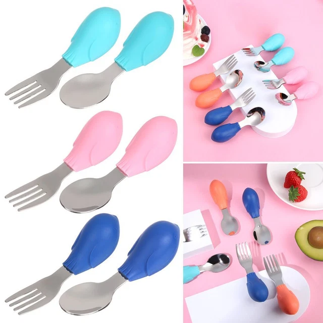 Tenedor de alimentación para bebé utensilios de cocina cuchara corta tenedor utensilios de cocina para bebés cuchara de entrenamiento