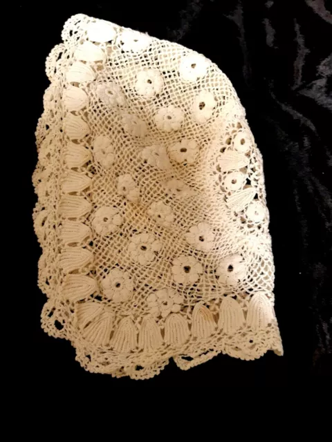 Stunning Antique RARE Victorian Baby BONNET HEADDRESS or Doll Lace Embroidery 2