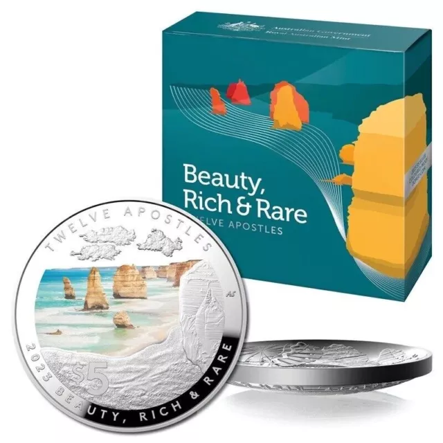 2023 $5 Silver Proof Coin Beauty, Rich and Rare Twelve Apostles in Stock