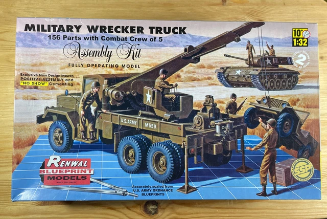 Military Wreck Truck - 1/32 Scale Renwal Blueprint unassembled kit#85-7816