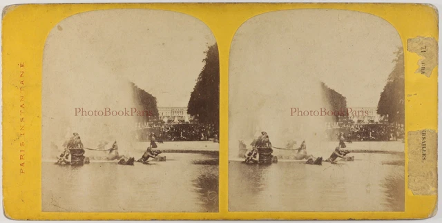 Frankreich Versailles Große -wasser c1865 Foto Stereo Vintage Albumin P72L4n