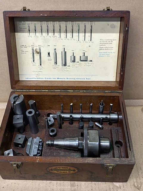 MOORE Tools JIG BORER BORING HEAD 1/2" CAPACITY, More Boring Chuck Set