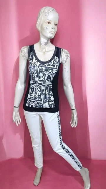 Haut Top Débardeur Noir Et Blanc Femme, Taille 36/S, Occasion Très Bon état - La Mode Est à Vous