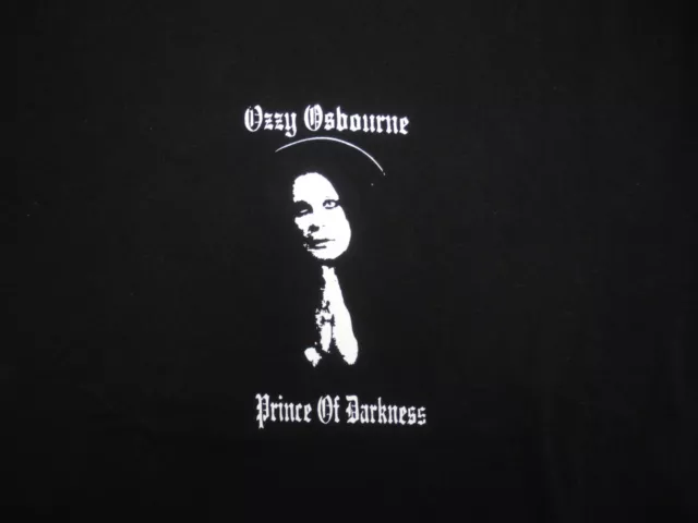 Ozzy Osbourne ""Prince of Darkness"" Size Large 100% Cotton Black T-Shirt