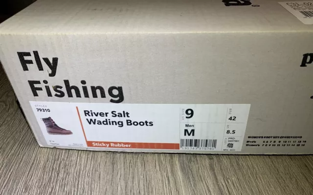 Patagonia Para Hombre Botas de Vadeo de Sal de Río Talla 9 - Nuevas en Caja - Gris - Pesca con Mosca