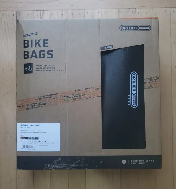 Ortlieb Back-Roller Classic Bike Panniers 2 Bags Black Waterproof NEW IN BOX!
