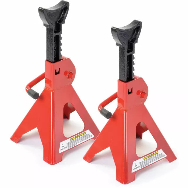 NEW! 3 Ton Heavy Duty Ratchet Jack Lifting Axle Stands - Set of 2