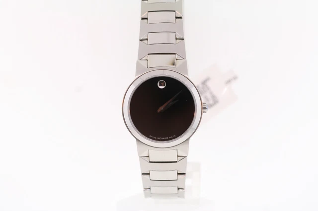 Donna Movado 0605904 Temo Acciaio Inox Quadrante Nero Orologio