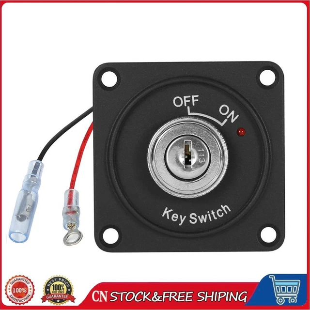 ON/OFF KEY SWITCH DC 12V 10A Ignition Switch with Panel+2 Keys for Boat ...