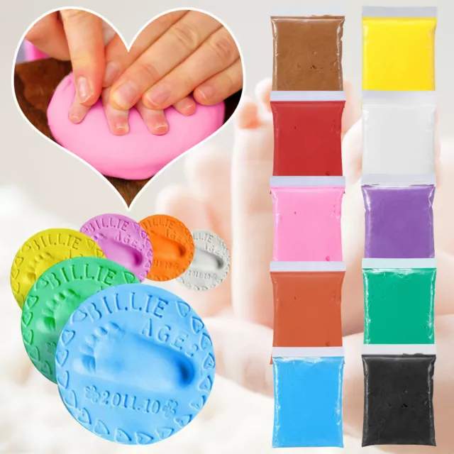 Baby Care Air Drying Soft Clay Baby Handprint Footprint Imprint Kit Casting
