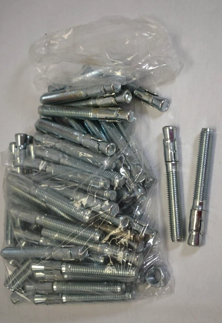 Lot 58 Powers Power-Stud Wedge Expansion Anchor 5/8" x 5" 3" Thread Zinc Plated