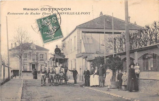 CPA 94 JOINVILLE LE PONT MAISON COTTENCON RESTAURANT DU ROCHER FLEURI (superb