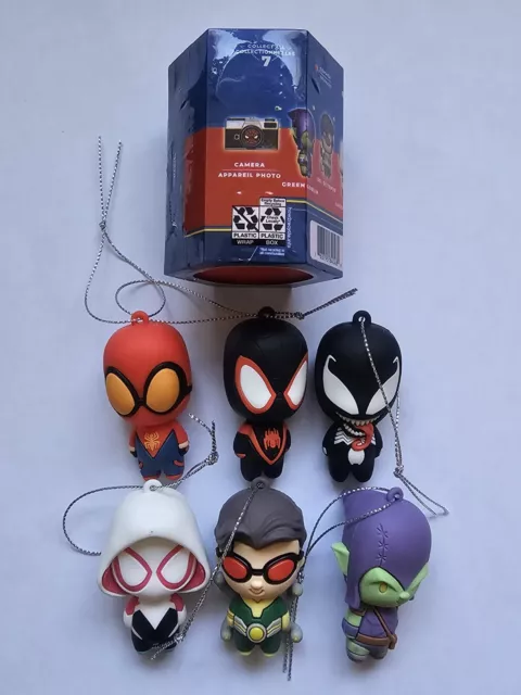 Hallmark Marvel Spider-Man Mystery Ornaments Complete Set With Ultra Rare Camera