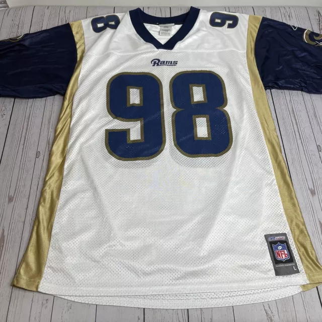 Grant Wistrom St Louis Rams Football Reebok Replica Size Large Jersey NFL White Grant Wistrom St Louis Rams Football Reebok Replica Size Large Jersey NFL White