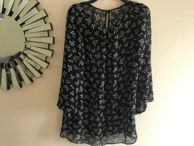 Floaty Long Tunic Top Mini Dress Size 14 - 16 Great For Holidays Over Swimsuit🩱