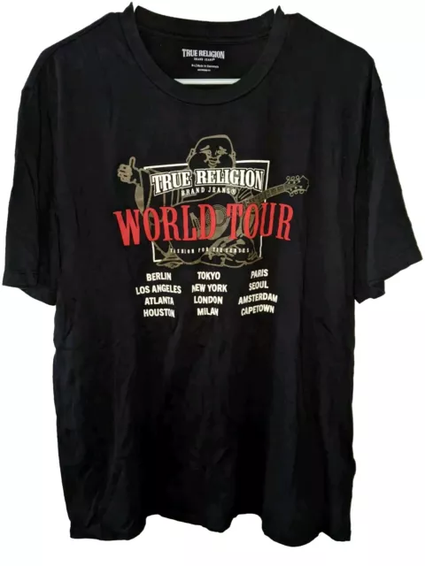 TRUE RELIGION BRAND Jeans World Tour black Mens T-shirt size Medium ...