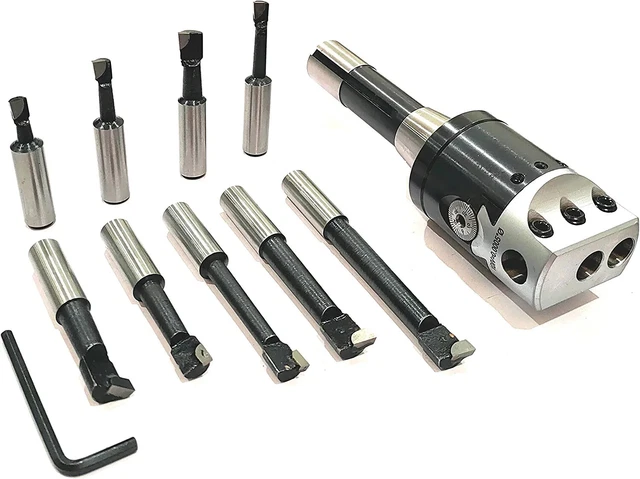 Boring Head 2" (R8 (7/16 UNF Drawbar) & 9 PC CARBIDE TOOL SET)-USA FILFILLED