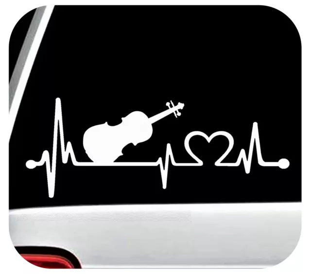 Violin Fiddle Heartbeat Lifeline Decal Sticker Bow Rosin Case Rest Stand K1134