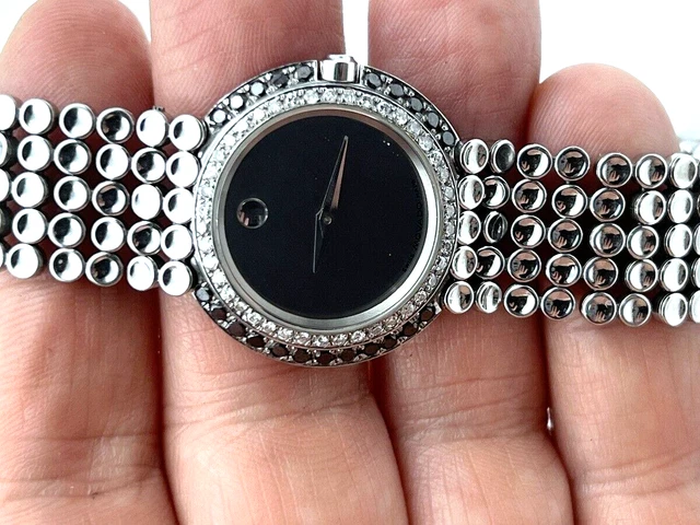 Movado Trembrili Museum Lunetta Diamanti Donna 84-A1-1810 Quadrante Specchio RIPARATO