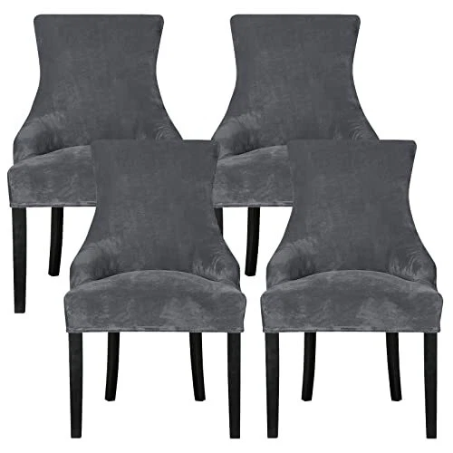 Esszimmerstuhlabdeckungen Stretch Samt Wingback Sessel Slipper Liege