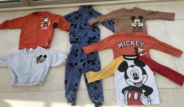 Boys Disney Next Mickey Mouse Bundle  T shirts Sweatshirts Fleece 2 -3 Years VGC