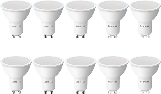 Lepro GU10 LED Glühbirnen[10er-Pack] warmweiß 2700K, 4W 345lm, 100°Strahl, nicht dimmbar