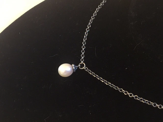 TROLLBEADS Sterling Silver Fantasy Necklace w/ Pearl (Approximately 23 1/4 Inch)