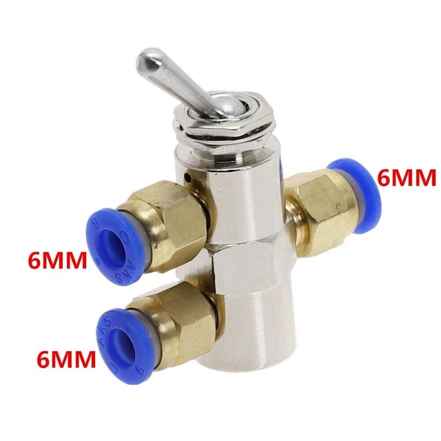 Vanne Pneumatique TAC2-41P - 3 Voies, Commande à Bascule Métal, ON/OFF Pour Machines