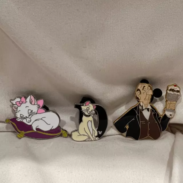 Disney Pins Marie Sleeping Sweet Dreams Mystery Aristocats, LE 300 Edgar, 3 pins