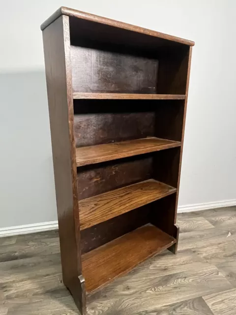 Antique Edwardian oak bookcase, solidly made, Arts And Crafts, Shelving Unit, 3