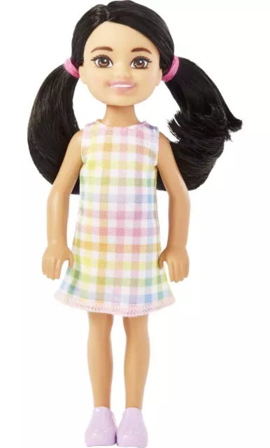 Barbie Chelsea Doll, Small Doll with Black Hair in Pigtails & Brown Eyes Wearing