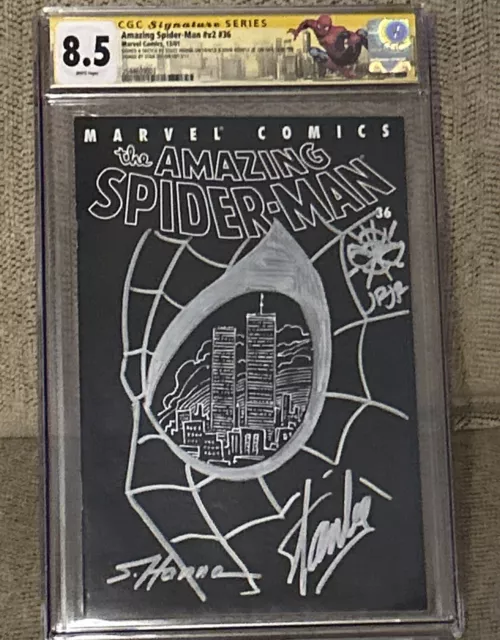 Amazing Spider-Man #36 CGC SS 8.5 Scott Hanna Sketch Romita Jr. Stan Lee Signed