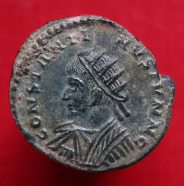 XF Constantine II Follis London Altar 321AD Genuine Roman Coin 2