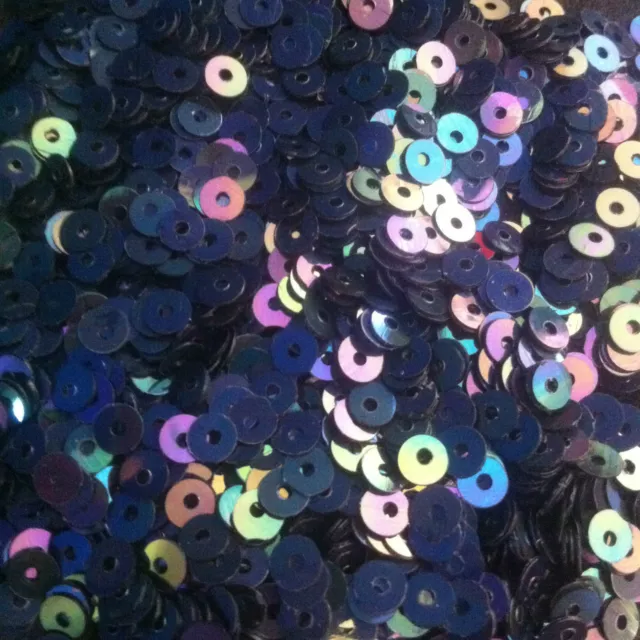 Sequins 3mm Black Peacock AB Rainbow Metallic Tiny 1/8in Round Flat Choose Pack