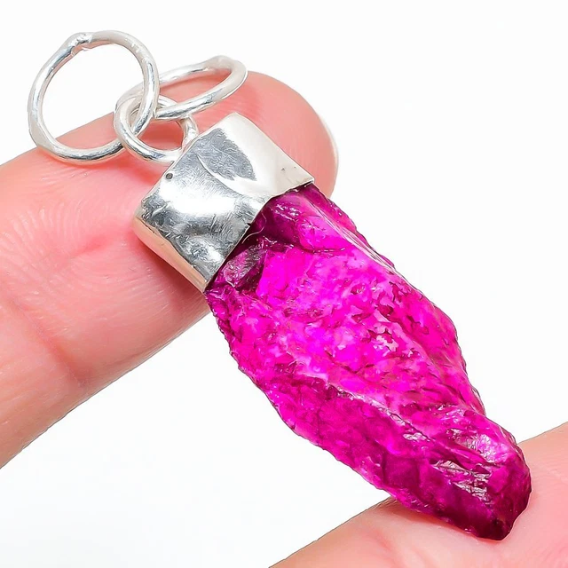 Crystal Titanium Gemstone 925 Sterling Silver Jewelry Pendant 1.97" Easter I222