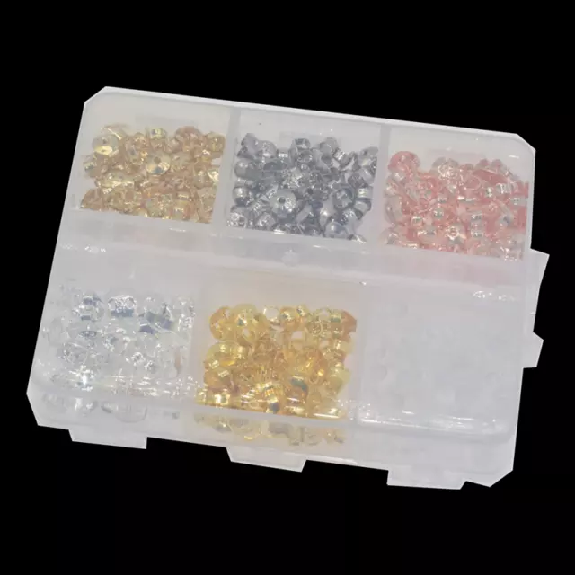Pendientes de tapón de plata esterlina 925 con tapón de caja mixta en la parte posterior