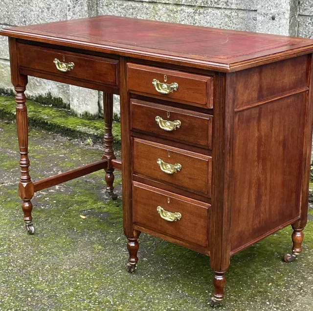 Superb Small Mahogany Arts And Crafts  Writing Desk  2 Man Delivery Available