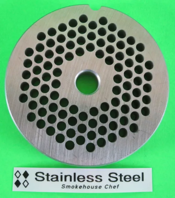 #22 x 3/16" Meat Grinder Plate Disc STAINLESS STEEL fits MTN Cabelas & others