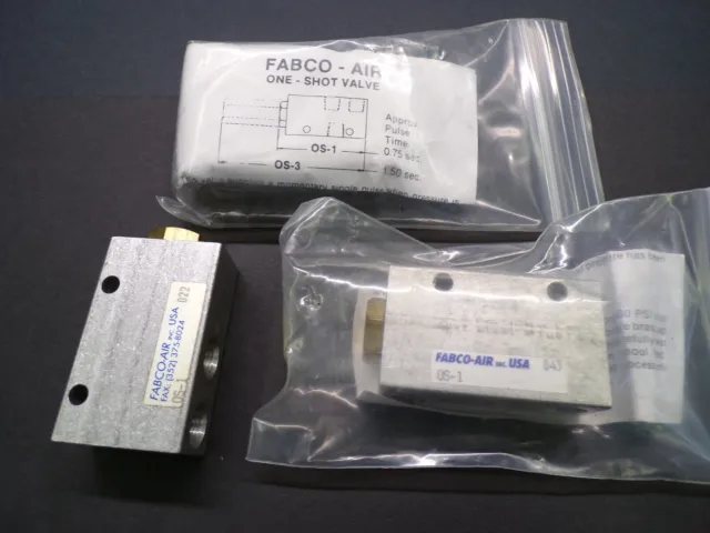 Fabco-Air OS-1 one shot short pulse control valve 3 ports 1/8" NPT. 40 - 150 psi