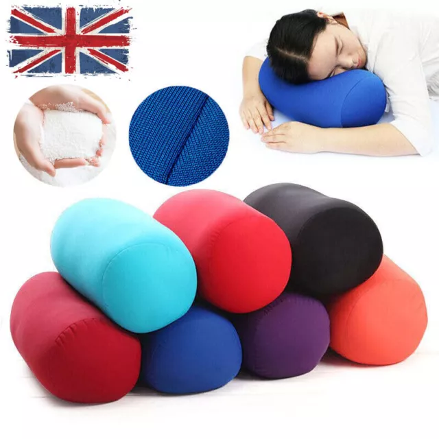 Roll Pillow Home Seat Head Rest Neck Support Travel Micro Mini Microbead Cushion